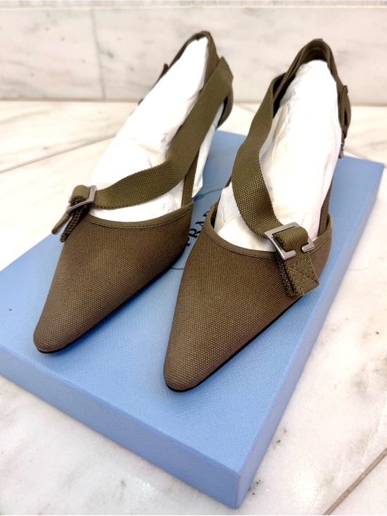 Prada Shoes - Prada Canvas Pumps - New with Box & Receipt - size EU 40/US 10 - Militaire